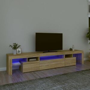 vidaXL Szafka pod TV z oświetleniem LED, dąb sonoma 215x36, 5x40 cm obraz