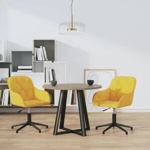 vidaXL Obrotowe krzesła stołowe, 2 szt., żółte, aksamitne obraz