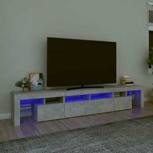 vidaXL Szafka pod TV z oświetleniem LED, szarość betonu, 230x36, 5x40cm obraz