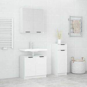 vidaXL Zestaw 3 szafek łazienkowych, biały, materiał drewnopochodny obraz