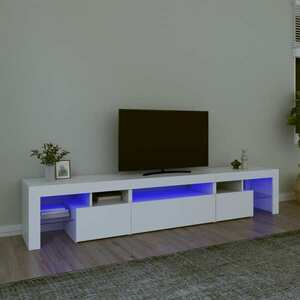 vidaXL Szafka pod TV z oświetleniem LED, biała, 215x36, 5x40 cm obraz