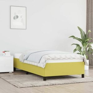 vidaXL Rama łóżka, zielona, 90 x 200 cm, tapicerowana tkaniną obraz