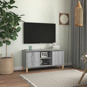 vidaXL Szafka TV, drewniane nogi, szary dąb sonoma, 103, 5x35x50 cm obraz