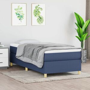 vidaXL Rama łóżka, niebieska, 80 x 200 cm, tapicerowana tkaniną obraz