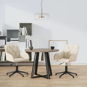 vidaXL Obrotowe krzesła stołowe, 2 szt., kremowe, aksamitne obraz