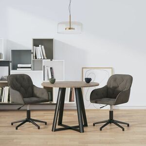 vidaXL Obrotowe krzesła stołowe, 2 szt., ciemnoszare, aksamitne obraz