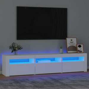 vidaXL Szafka pod TV z oświetleniem LED, biała, 180x35x40 cm obraz