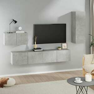 vidaXL Zestaw 4 szafek telewizyjnych, szarość betonu obraz