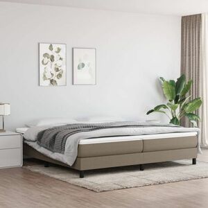 vidaXL Rama łóżka, kolor taupe, 200x200 cm, obita tkaniną obraz