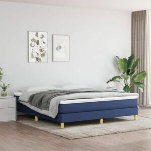 vidaXL Rama łóżka, niebieska, tkanina, 160 x 200 cm obraz