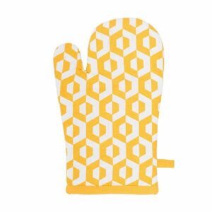 Żółta bawełniana rękawica kuchenna Tiseco Home Studio Hexagon obraz