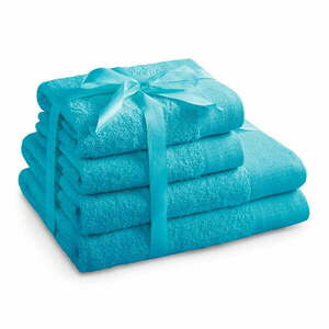 Turkusowe bawełniane ręczniki frotte zestaw 2 szt. Amari – AmeliaHome obraz