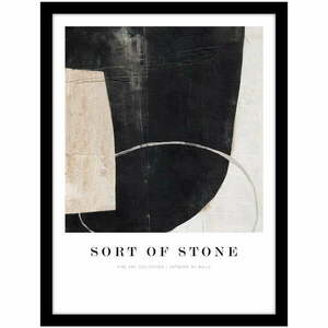 Plakat z ramą w zestawie 32x42 cm Sort Of Stone – Malerifabrikken obraz