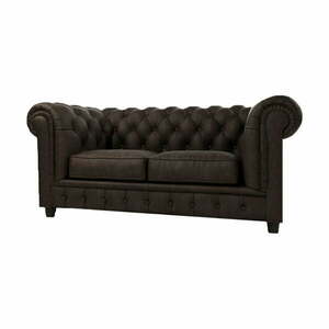 Ciemnobrązowa aksamitna sofa 178 cm Cambridge – Ropez obraz