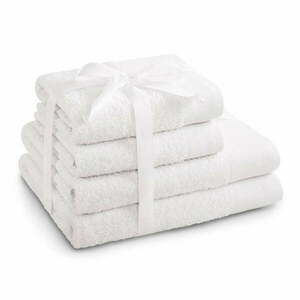 Białe bawełniane ręczniki zestaw 4 szt. frotte Amari – AmeliaHome obraz