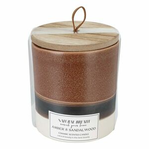 Świeca Natural Breath, naturalny wosk, zapach Amber & Sandal Wood, 205 g obraz