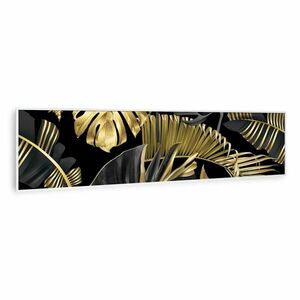 Klarstein Wonderwall Air Art Smart, panel grzewczy na podczerwień, grzejnik, 120 x 30 cm, 350 W, czarny kwiat obraz
