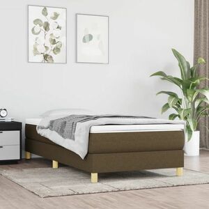 vidaXL Rama łóżka, ciemnobrązowa, 80x200 cm, obita tkaniną obraz