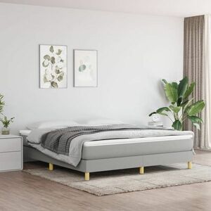 vidaXL Rama łóżka, jasnoszara, tkanina, 180 x 200 cm obraz