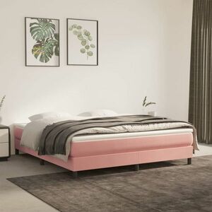 vidaXL Rama łóżka, różowa, 180x200 cm, tapicerowana aksamitem obraz