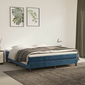 vidaXL Rama łóżka, ciemnoniebieska, 180x200 cm, tapicerowana aksamitem obraz