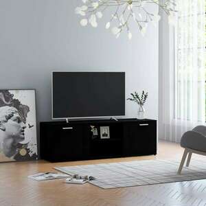 vidaXL Szafka pod TV, czarna, 120x34x37 cm, materiał drewnopochodny obraz