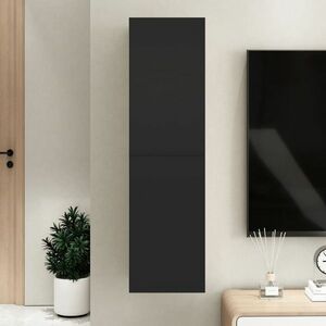 vidaXL Szafka TV, czarna, 30, 5x30x110 cm, materiał drewnopochodny obraz
