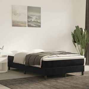 vidaXL Rama łóżka, czarna, tapicerowana aksamitem, 120 x 200 cm obraz
