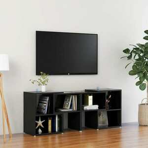 vidaXL Szafka TV, czarna, wysoki połysk, 104x30x52 cm obraz
