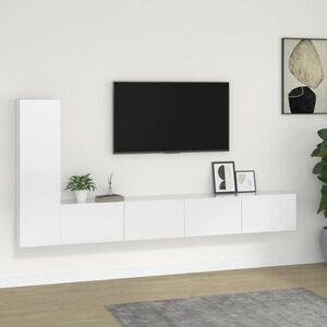 vidaXL 3-częściowy zestaw szafek telewizyjnych, biały z połyskiem obraz