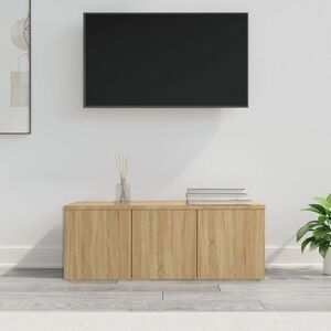vidaXL Szafka pod TV, dąb sonoma, 80x34x30 cm, materiał drewnopochodny obraz