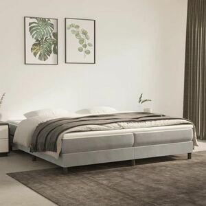 vidaXL Rama łóżka, jasnoszara, 200 x 200 cm, tapicerowana aksamitem obraz