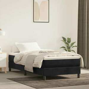 vidaXL Rama łóżka, czarna, 90x200 cm, tapicerowana aksamitem obraz
