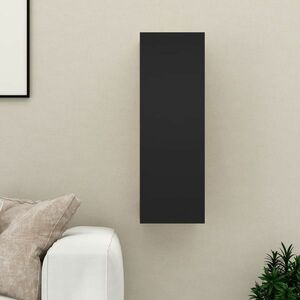 vidaXL Szafka TV, czarna, 30, 5x30x90 cm, materiał drewnopochodny obraz