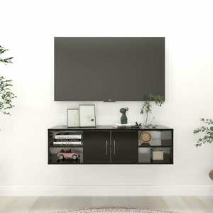 vidaXL Półka ścienna, czarna, 102x30x29 cm, materiał drewnopochodny obraz