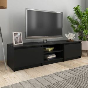 vidaXL Szafka pod TV, czarna, 140x40x35, 5 cm, materiał drewnopochodny obraz