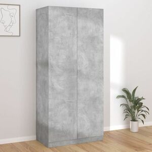 vidaXL Szafa, betonowa szarość, 90x52x200 cm, materiał drewnopochodny obraz