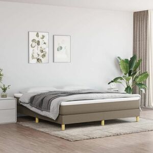 vidaXL Rama łóżka, kolor taupe, 160x200 cm, obita tkaniną obraz