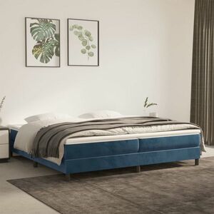 vidaXL Rama łóżka, ciemnoniebieska, 200x200 cm, tapicerowana aksamitem obraz