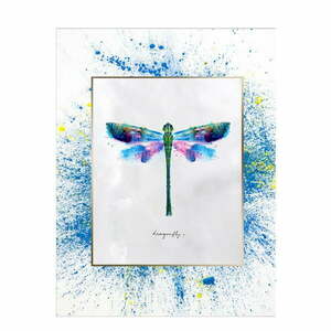 Obraz na płótnie w białej ramie Tablo Center Dragonfly, 29x24 cm obraz
