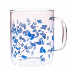 Szklany kubek Niebieskie kwiaty, 410 ml obraz