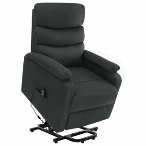 vidaXL Podnoszony fotel masujący, ciemnoszary, tkanina obraz