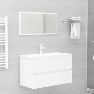 vidaXL Zestaw mebli łazienkowych, biały, płyta wiórowa obraz