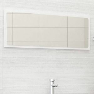 vidaXL Lustro łazienkowe, wysoki połysk, białe, 100x1, 5x37 cm, płyta obraz
