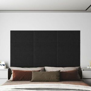vidaXL Panele ścienne, 12 szt., czarne, 60x30 cm, tkanina, 2, 16 m² obraz