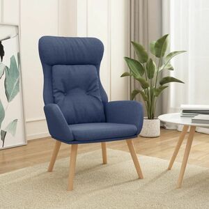 vidaXL Fotel wypoczynkowy, niebieski, obity tkaniną obraz