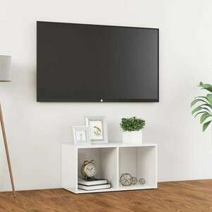 vidaXL Szafka pod TV, wysoki połysk, biała, 72x35x36, 5 cm obraz