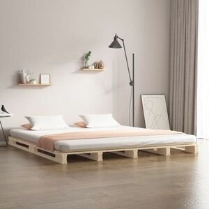 vidaXL Rama łóżka, lite drewno sosnowe, 150x200 cm, King obraz