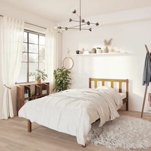 vidaXL Rama łóżka, miodowy brąz, lite drewno sosnowe, 90 x 200 cm obraz