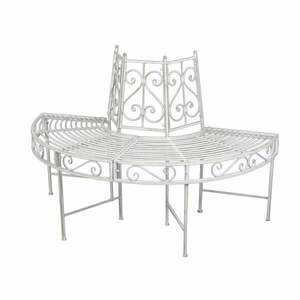Biała metalowa ławka ogrodowa Varda - Garden Pleasure obraz